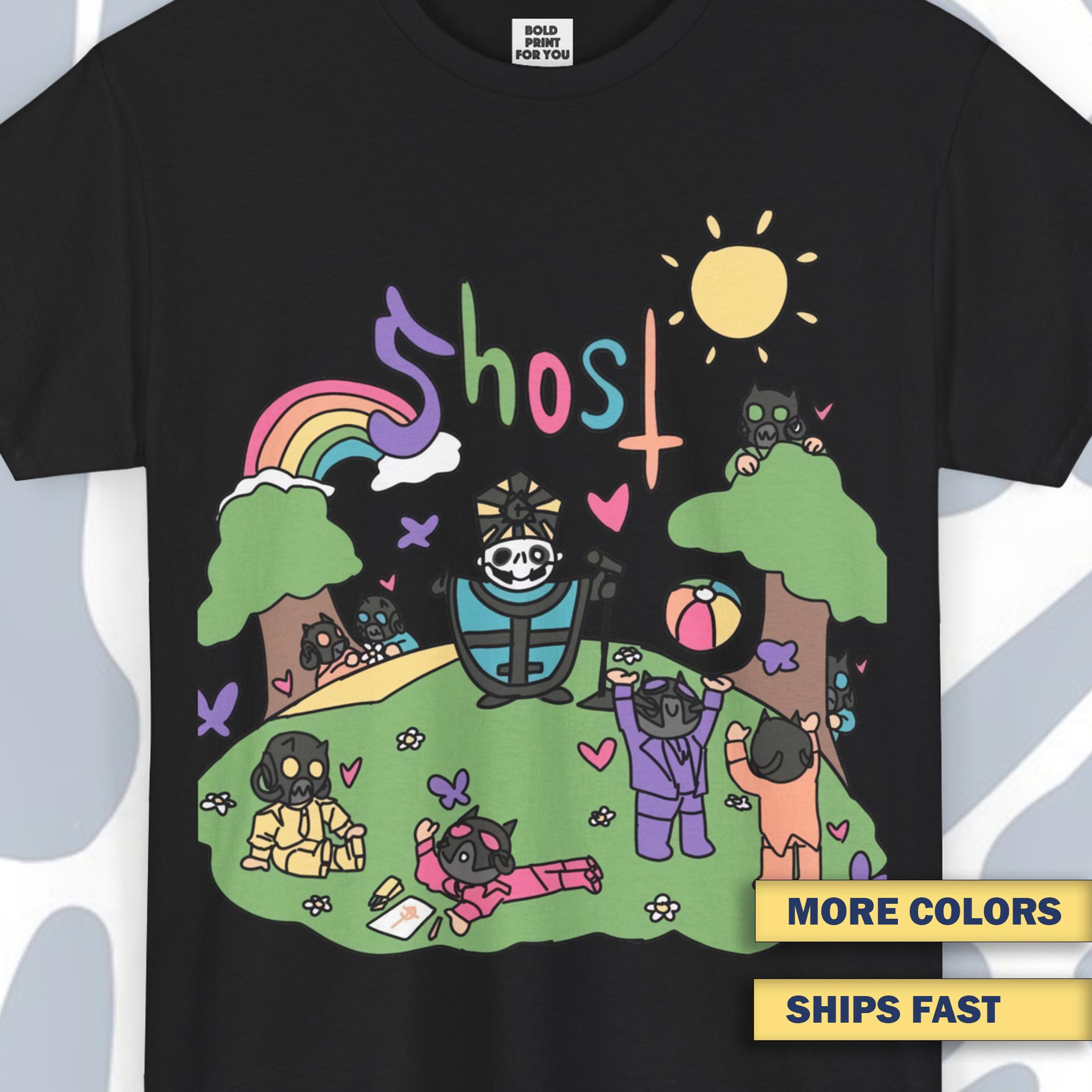 T-shirt Ghost, Funny Vintage Unisex Tee, Ghost Band Retro Shirt, Casual Wear, Meme Shirt, Funny Vintage Ghost Shirt, Hard Rock Shirt