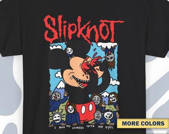 T-Shirt Slipknot ich drücke meine Finger in meine Augen, lustiges Vintages Unisex T-Shirt, Slipknot Retro Shirt, Meme Tshirt, lustiges Vintage Slipknot Shirt