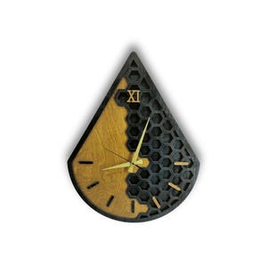 Large Wooden Wall Clock: Modern Honeycomb Design, Silent Quartz Movement