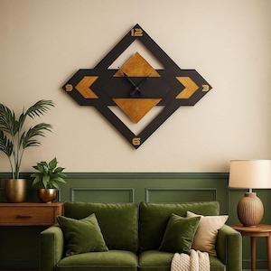 Spiral Wood Wall Clock: Silent Geometric Art, Rustic Home Decor