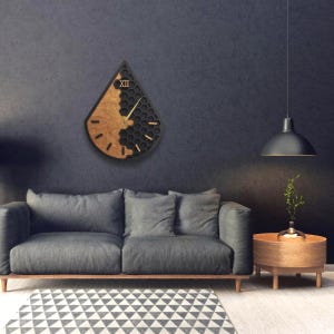 Honeycomb Wood Wall Clock: Silent Mid-Century Modern Design