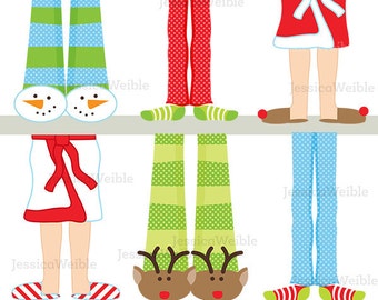 Christmas Pajamas Cute Digital Clipart Christmas Clip art | Etsy