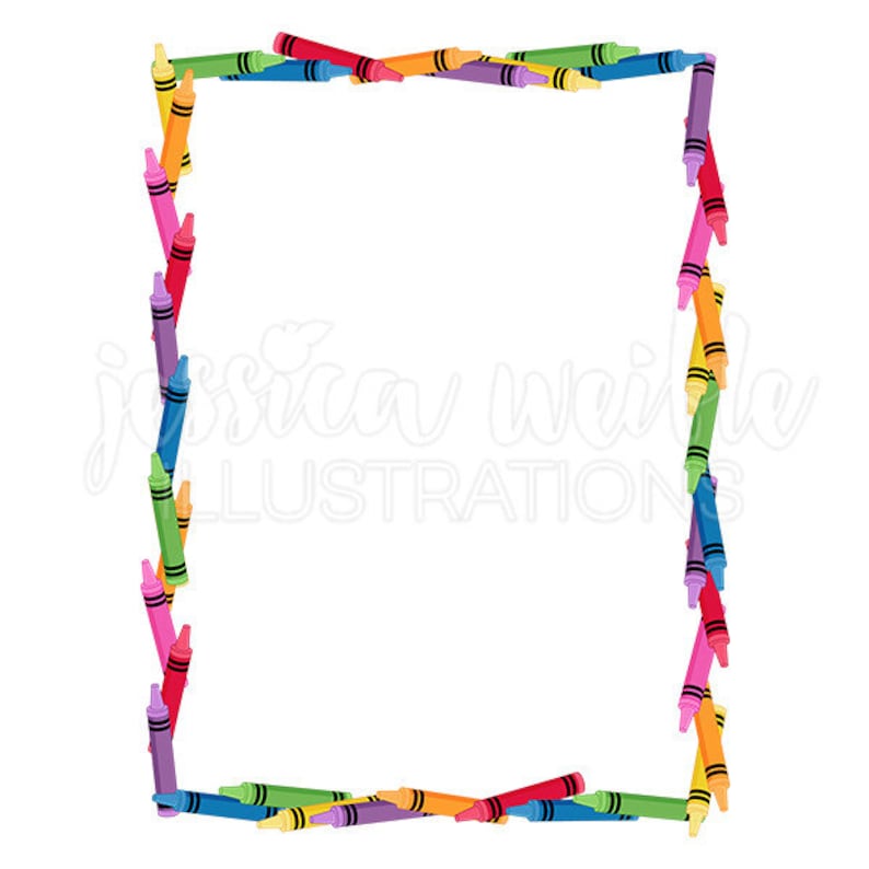 Crayon Frame Clip Art Cute Digital Clipart Crayon Clip art Etsy