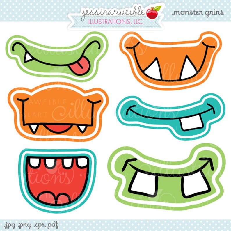 Monster Grins Lovely Printable Birthday Celebration Favors - Printable Monster Smiles, Monster Faces photograph about Printable Monster called Monster Grins Lovely Printable Birthday Bash Favors - Printable Monster Smiles, Monster Faces