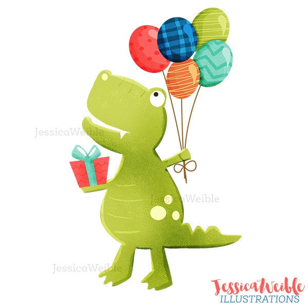 Download Happy Birthday T-Rex Cute Digital Clipart Birthday Clip ...