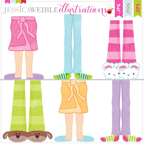 Pajama Feet Cute Digital Clipart for Card Design, Scrapbooking, and Web Design Il_570xn
