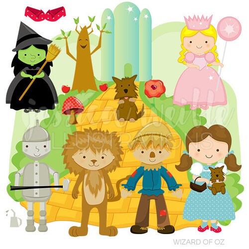 Wizard of Oz Cute Digital Clipart for Commercial or Personal Use, Wizard of Oz Clipart, Wizard of Oz Graphics