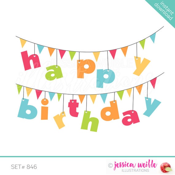happy birthday banner cute digital clipart birthday clip birthday banner clipart
