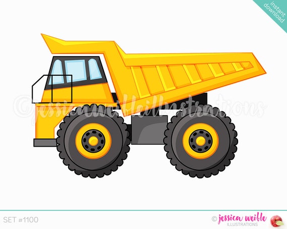 Instant Download Dump Truck Clip Art Cute Digital Clipart Etsy