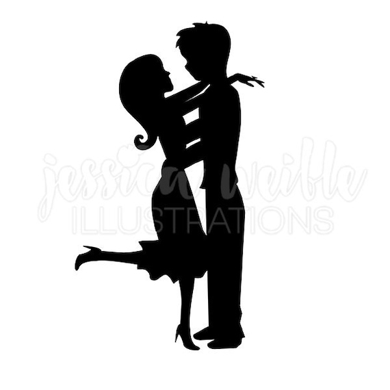 sweet couple silhouette cute