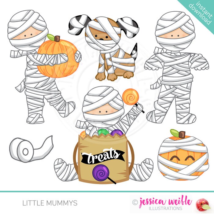 Little Mummys Cute Digital Clipart Commercial Use Ok Etsy