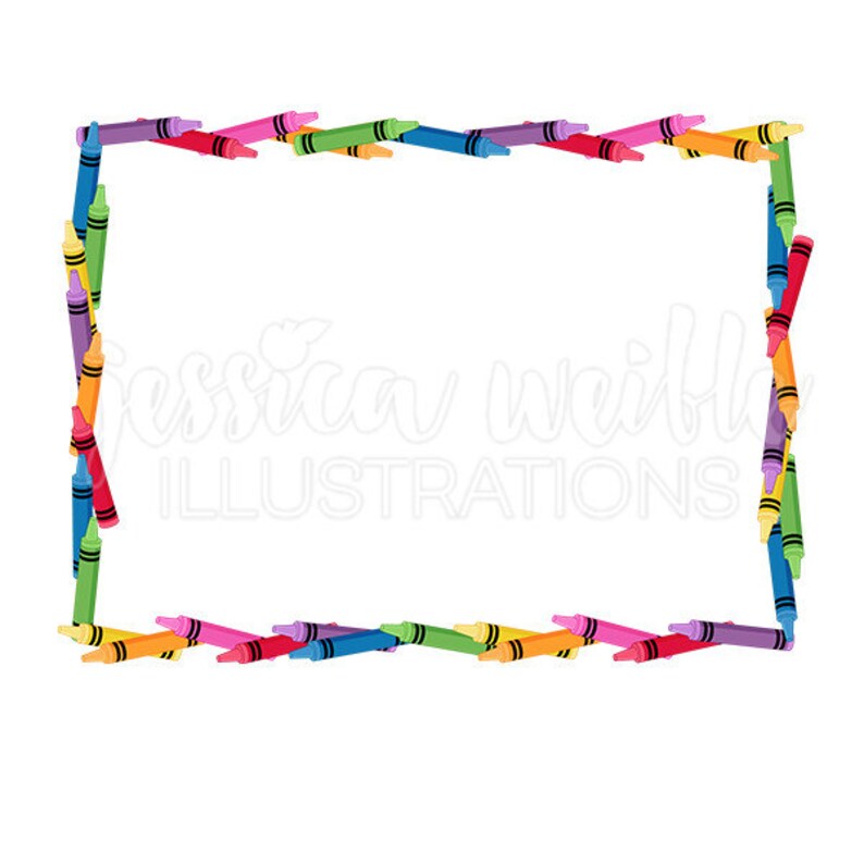 Crayon Frame Clip Art Cute Digital Clipart Crayon Clip art Etsy
