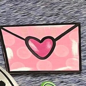Cabide de porta personalizado pintado à mão, intercambiável, mini, cartão de dia dos namorados