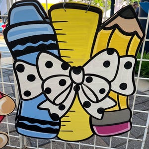 Custom Hand painted Teacher Door Hanger, Wood sign, classroom decor