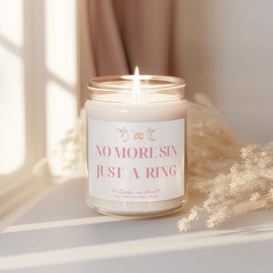 No More Sin Just a Ring Candle, Engagement Gift For Couple, Newly Engaged Candle, Just Engaged Gift For Her New Bride, Funny Wedding Gift