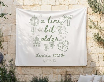 A Tini Bit Older Banner Custom Dirty Martini Birthday Party Backdrop Espresso Martini Themed Birthday Party Decor Tini Bday Welcome Sign