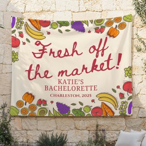 Fresh Off the Market Banner Custom She&#39;s Fresh Off The Market Bridal Shower Decor Farmers Market Theme Bridal Shower Photo Backdrop