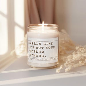 Smells Like It's Not Your Problem Candle Funny Retirement Candles Coworker Leaving Candle Farewell Gift For Colleague Leaving Job Gift
