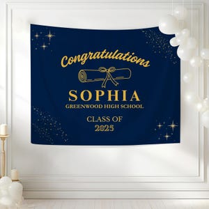 Graduation Backdrop 2025, Custom Class of 2025 Graduation Party Banner, Personalized Graduation Photo Booth Backdrop, High School Graduation