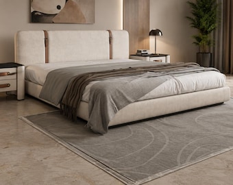 Planos para camas tapizadas modernas / Cama con plataforma y mesitas de noche para armar (Descarga digital)