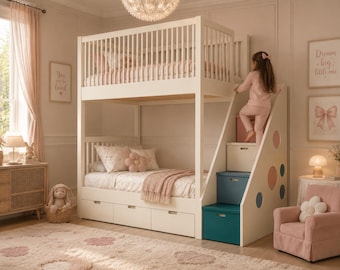 Kids Stair Storage Bunk Bed Plans | PDF, DWG & DXF Woodworking Files