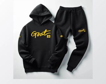 Zwarte sweater-joggingbroek heren to Match Jordan 4 Thunder Yellow Black