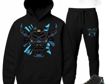 Jordan 11 Gamma-sneaker Match hoodie en joggingbroek zwart Retro 11s Bull