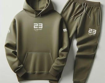 Olijfgroen Joggers Joggers 23 Legend-trainingspak heren, passend bij Air Jordan 5 Olive