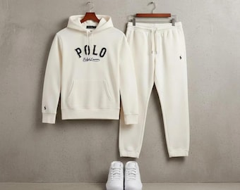 Crème trainingspak heren Polo Ralph Lauren bedrukt logo met logo