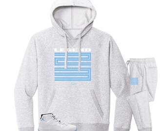 Jogger-trainingspak met capuchon, passend bij Jordan 11 Legend Blue - Crest-jumpsuit