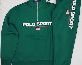 Groene trainingspak met halve rits, bijpassend sweatshirt en joggingbroek, unisex streetwear-outfit 2026