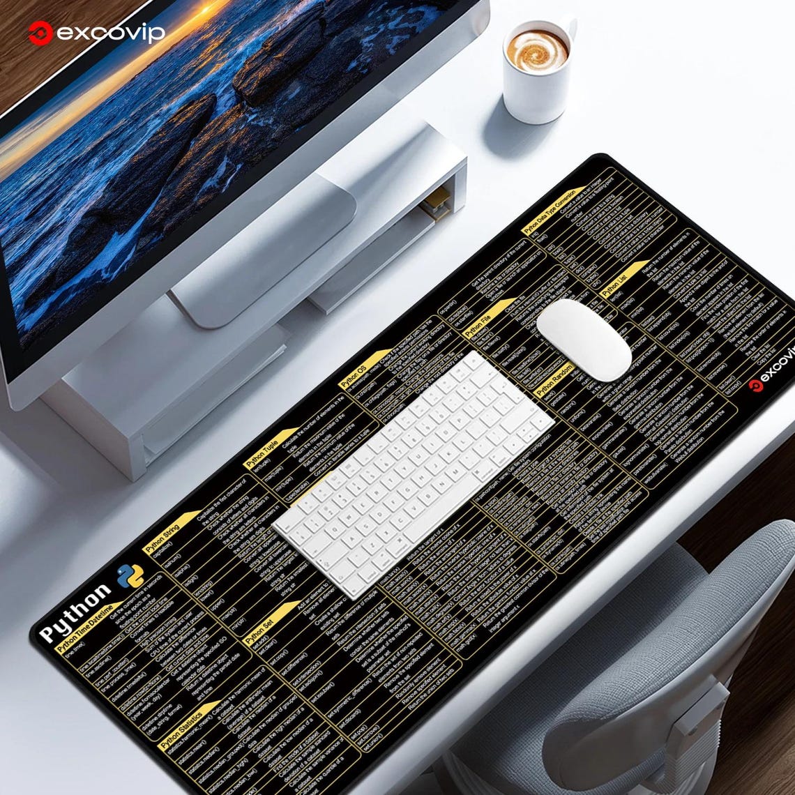 Python Cheat Sheet Mouse Pad | Python Shortcut Keys Mouse Pad | Desk ...