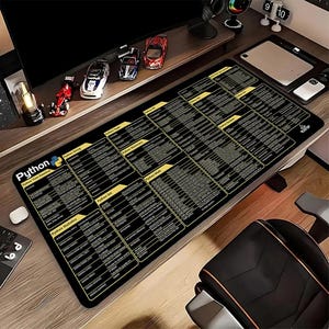 Tapis de souris anti-sèche Python | Tapis de souris Python à touches de raccourci | de bureau pour la programmation | Tapis De Souris Python C++ | Cadeaux pour les passionnés d'informatique