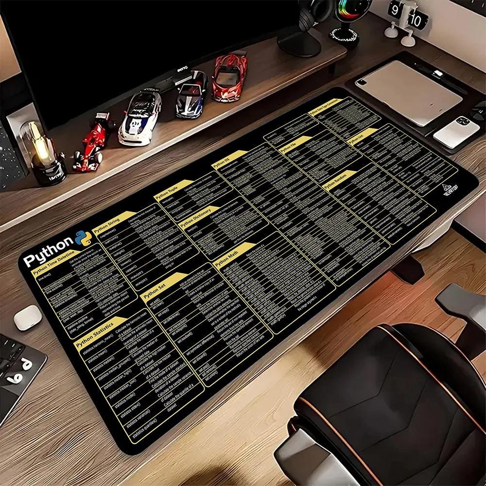 Python Cheat Sheet Mouse Pad | Python Shortcut Keys Mouse Pad | Desk ...