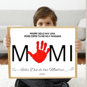 Muttertag Handabdruck Kunst Geschenk zum Muttertag auf spanisch | In Spanisch | stärkt den Tag der Madres | Muttertagsgeschenk | Sofort Download