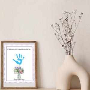 Muttertag Handabdruck Basteln für Kinder | Geschenk für Mama | Handabdruck Blumenstrauß | Muttertagsgeschenk | Druckbare Instant Download