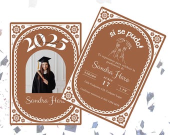 Spanish Graduation Invitation: Mexican Talavera Theme (Digital Download)