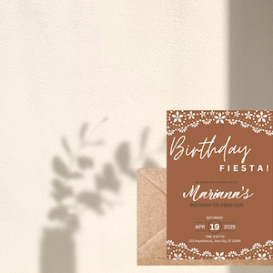 Talavera Theme Birthday Invitation, Mexican Clay Invite, Canva Editable Template, Instant Download, Printable