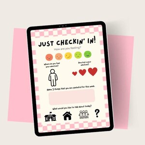 Mental Health Check-In Worksheet | Mental Health Worksheet | Digital Download