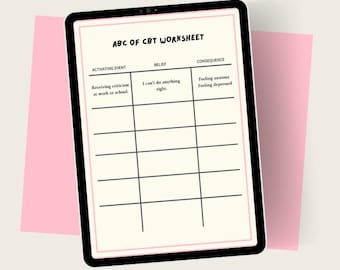 ABCs of CBT Worksheet | Printable Cognitive Behavioral Therapy Worksheet
