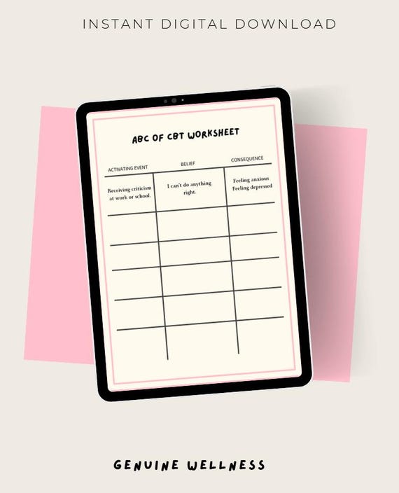 Abc Worksheet Cognitive Behavioral Therapy Pin On Counseling