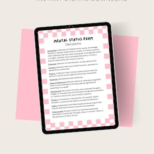 MSE Quick Reference Guide | Mental Health Resource | Therapist & Student Aid | Mental Status Exam Cheat Sheet | Study Guide |