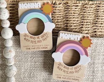 Mother’s Day Gift, Mother’s Day Photo Frame, Gift for Grandma, Rainbow Photo Magnet, Mom Gift, You Make Me Happy, When Skies Are Grey