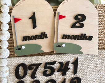 Golf Milestones for Baby, Golf Baby Milestone Signs, Newborn Photo Prop, Monthly Milestone Signs, Sport Milestone Discs, Milestone Markers