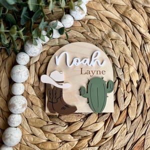 Cowboy Baby Name Announcement, Western Baby Name Announcement, Birth Announcement, Name Sign, Baby Name Sign, Baby Prop, Western Name Sign