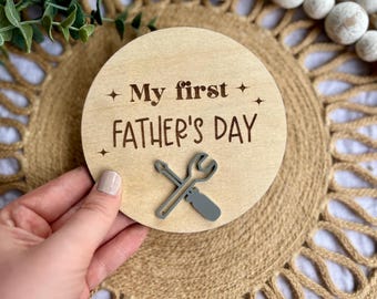 Father's Day Milestone For Baby, Holiday Milestone For Baby, Baby Photo Prop, My First Father's Day Sign, First Father's Day Photo Prop
