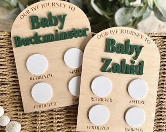 IVF Announcement, Embryo Tracker Sign, Write In IVF Sign, IVF Milestone Board, Pregnancy