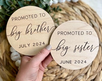 Promoted To Big Brother Sign, Promoted To Big Sister Sign, New Sibling Announcement Sign, Sibling On The Way Sign, Pregnancy Announcement