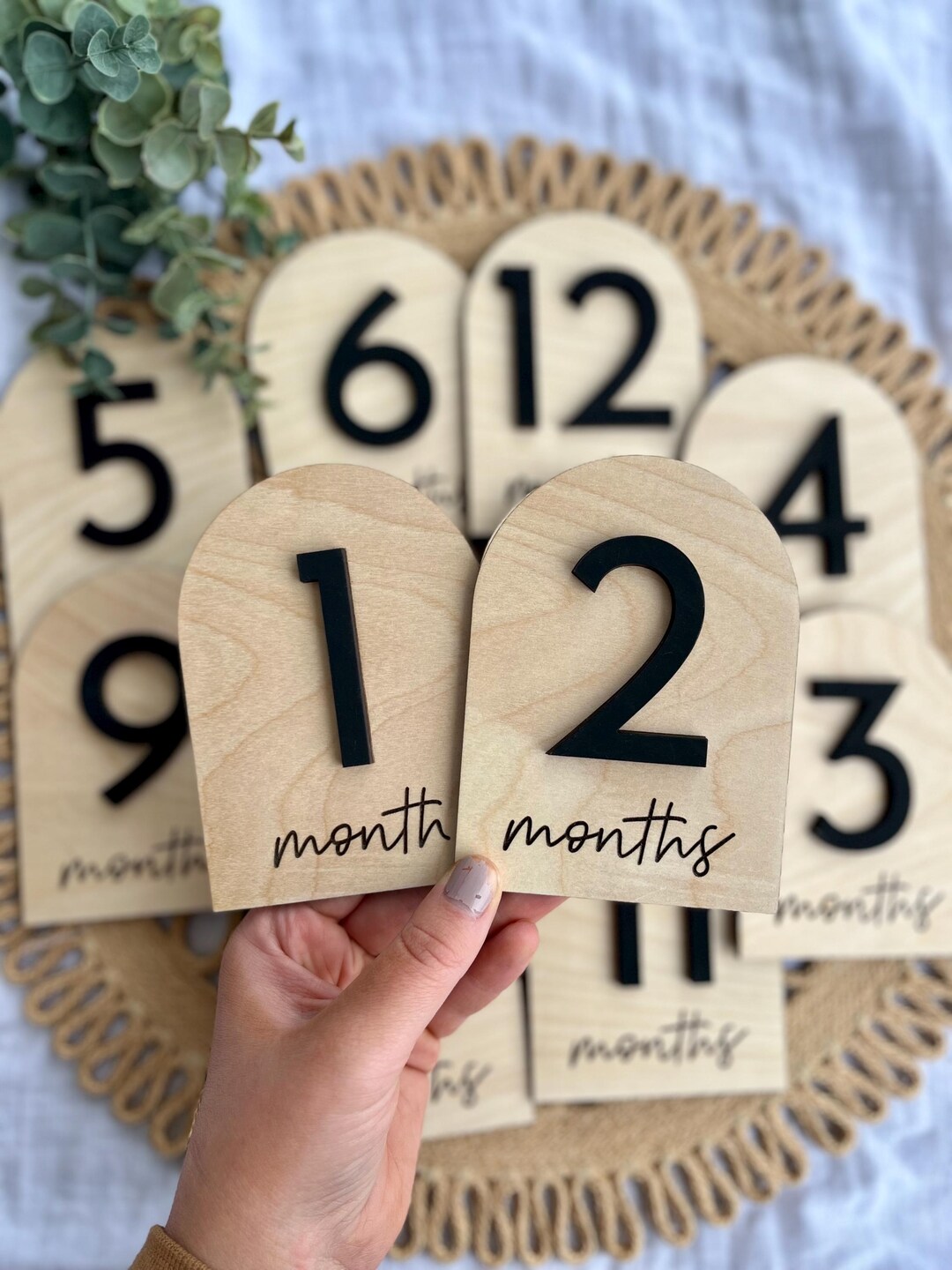 Baby Monthly Milestone Marker, Month Photo Sign for Baby, Baby ...