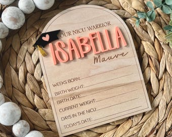 NICU Warrior Sign, NICU Sign, Welcome Baby Sign, Baby Arrival Sign, NICU Baby Stats Board, Birth Announcement, Baby Name Sign, Baby